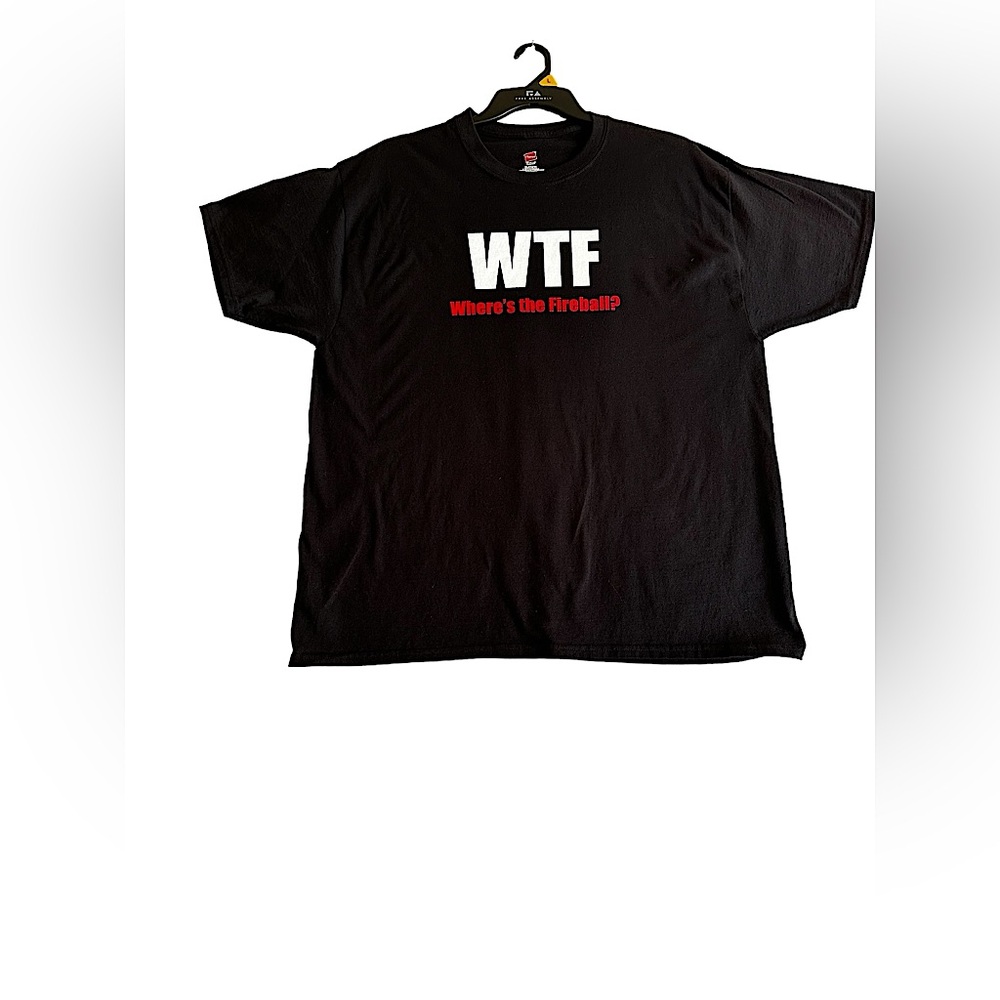 HANES MEN’S WTF WHERE’S THE FIREBALL FIRE BREATHING DRAGON T’SHIRT SZ XL